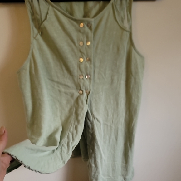 Free People Flirty Women's NWOT Green Sleeveless Top - Picture 7 of 8